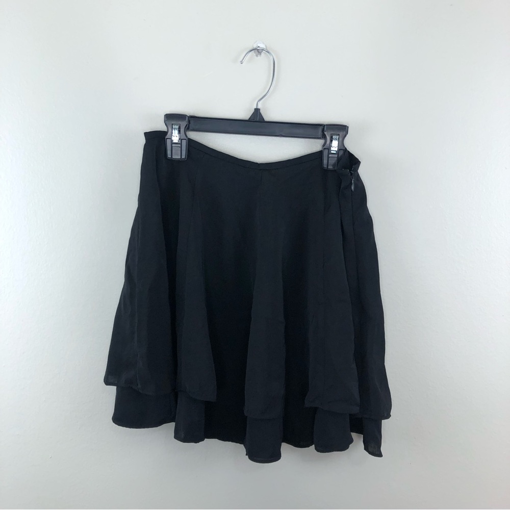 NWT Urban Outfitters Silence + Noise Black Pleated Layered Mini Skirt